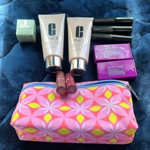 Cosmetic Bag with unused samples Clinique